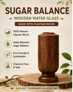 SugarCare Balance Vijaysar Wood Water Glass | Natural Wooden Drinking Cup | Eco-Friendly Reusable Water Tumbler | Smooth Finish Lightweight Glass for Daily Use (Pack of 1)