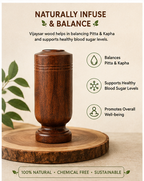 SugarCare Balance Vijaysar Wood Water Glass | Natural Wooden Drinking Cup | Eco-Friendly Reusable Water Tumbler | Smooth Finish Lightweight Glass for Daily Use (Pack of 1)