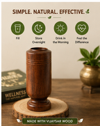 SugarCare Balance Vijaysar Wood Water Glass | Natural Wooden Drinking Cup | Eco-Friendly Reusable Water Tumbler | Smooth Finish Lightweight Glass for Daily Use (Pack of 1)